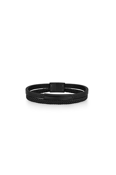Daniel Klein Bratara neagra, Daniel Klein, pentru barbati, din piele, DKJ.6.10023-1