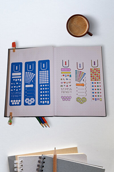 Karmelom Studio 3-Piece Bullet Journal Mini Ruler Set with Paper Clip Heads -...