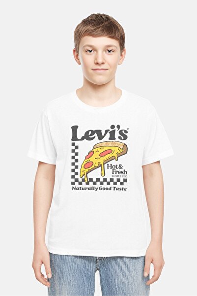 Levi's Kids Boy Graphic Print Short Sleeve T-Shirt, White