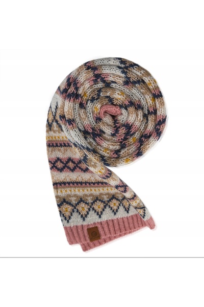 Betlewski BSD-BK-06 MULTICOLOR Women's scarf with WINTER patterns