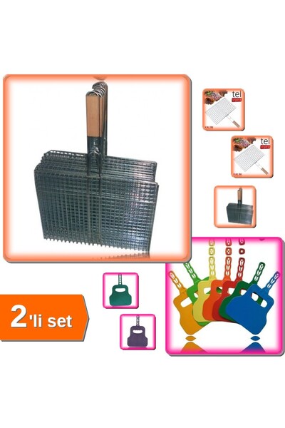 HerEveOyuncak Mangal Izgarası Tel Izgara + Mangal Yelpazesi 2li Set - Barbekü...