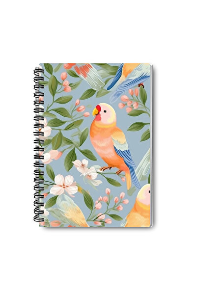 qoeuyl boutique مجموعة دفاتر ملاحظات صغيرة للطيور رقم 2 بتصميم حلزوني مقاس A5 مسطرة مكونة من 4 قطع للذكرى والذكريات والمدرسة