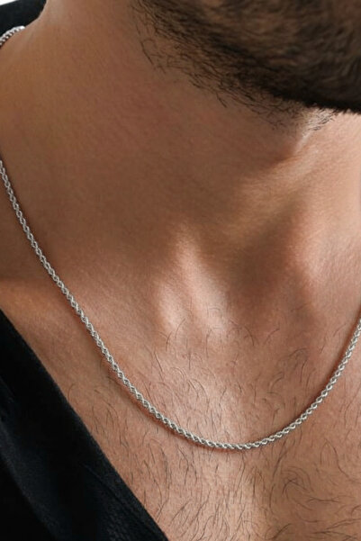 Ricco Jewellery 925 Ayar Gümüş Old Money İtalyan Burma Halat Kolye