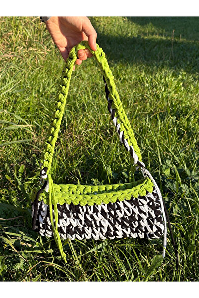 Nora El Örgüsü Penye İp Omuz Çantası