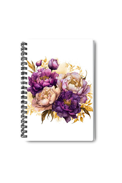 qoeuyl boutique مجموعة دفاتر ملاحظات مدرسية مكونة من 4 قطع بتصميم زهور ملونة ذات طابع طبيعي، مربعة الشكل مقاس A5