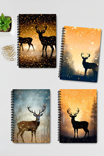 qoeuyl boutique Set de caiete A5 fără linii, cu spirală, cu tematică naturală...