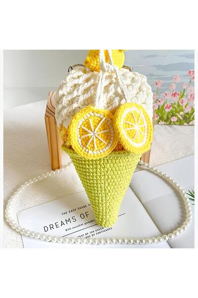 NGAHOME Hand Knitted Lemon Cone Bag