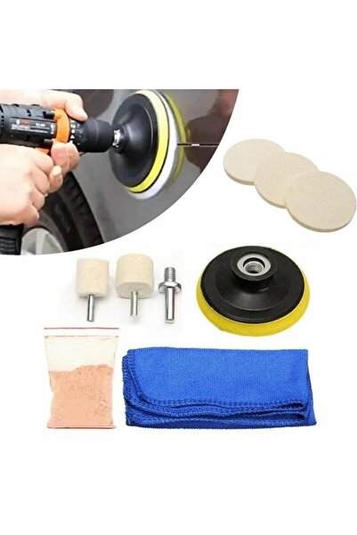 ENAR مجموعة تلميع زجاج السيارة وإزالة الخدوش، مكونة من 9 قطع، مع مسحوق أكسيد ...