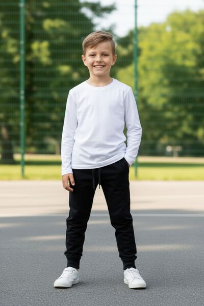 armicem Boy's Printed Crew Neck Long Sleeve T-Shirt & Elasticated Leg Sports Bottom Set