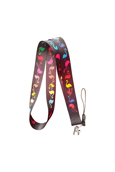 Ankara Üniforma حبل تعليق للرقبة على شكل طائر الفلامنغو وحزام للهاتف (حامل ال...