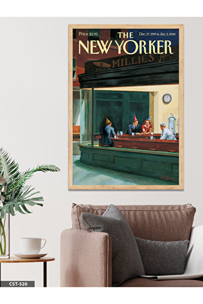 CeSht Poster iz časopisa The New Yorker, jednodijelna slika u drvenom okviru
