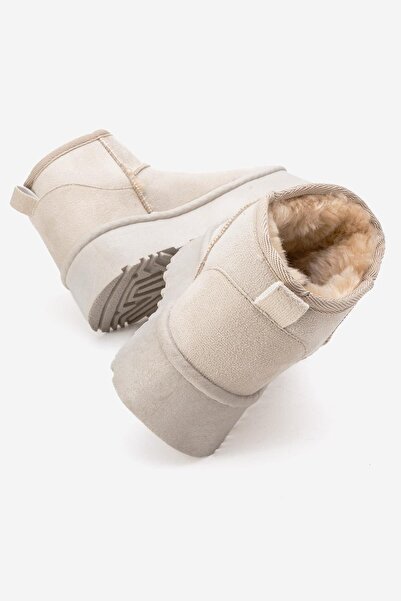 CCWAY AYAKKABI Yüksek Tabanlı Mini Bot BEJ