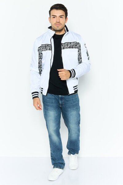 Ed Hardy Men Graphic Print Windbreaker Jacket, White