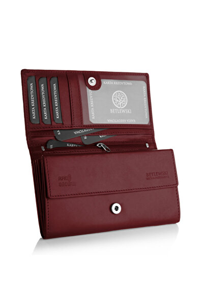 Betlewski BPD-DZ-10 burgundy BASIC women's wallet burgundy