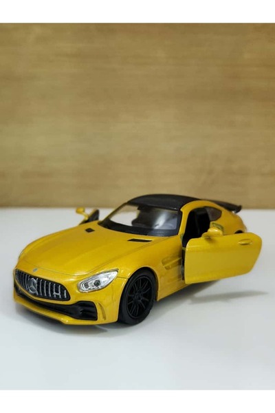 WELLY 1.36 ÖLÇEK MARKA LİSANSLI MERCEDES AMG GTR GOLD RENK 12CM MODEL METAL A...