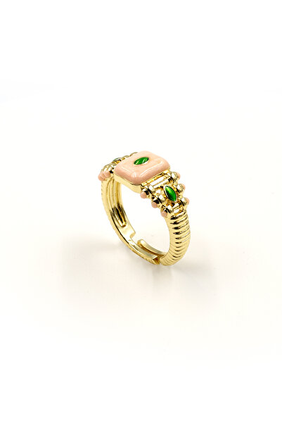 Sose Moda Powder Enamel Colored Gold Ring |   Adjustable, Stylish and Anti-Allergic Design