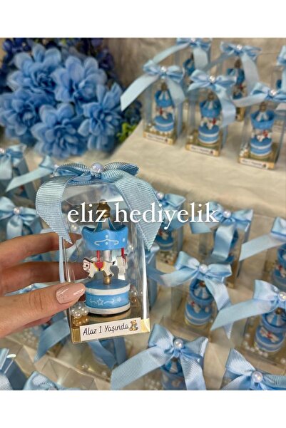 eliz 15 adet mavi atlı karınca bebek hediyelik doğum hastane odası