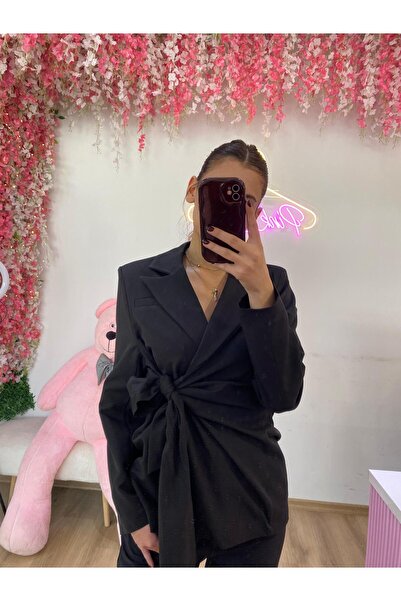 Fast Perry Kruvaze Yaka Bağlamalı Blazer Ceket