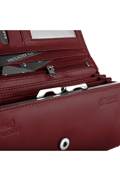 Betlewski BPD-DZ-13 burgundy BASIC women's wallet burgundy