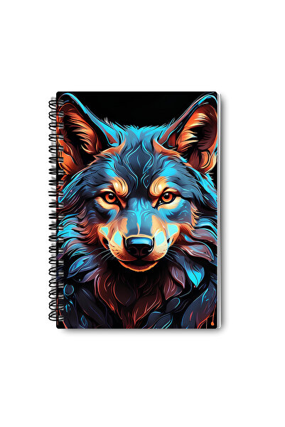 qoeuyl boutique مجموعة دفاتر ملاحظات مخططة بتصميم فن البوب على شكل ذئب، مقاس A5، مكونة من 4 قطع للذكرى والذكريات والمدرسة