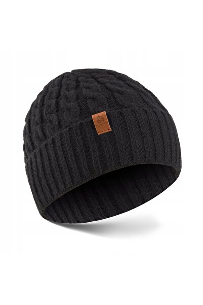 Betlewski BCD-BK-01 Pălărie de damă NEAGRĂ cu model WINTER