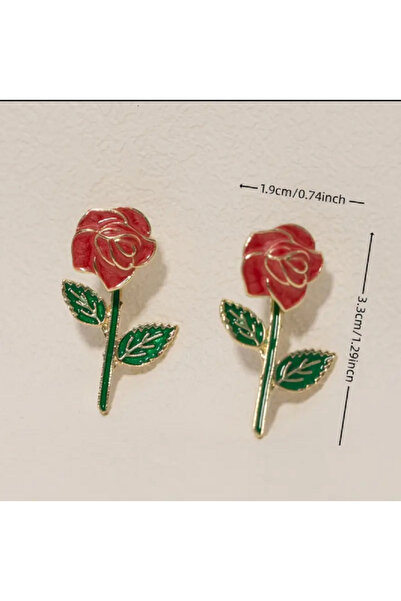 TChic Red Rose Shaped Earrings
