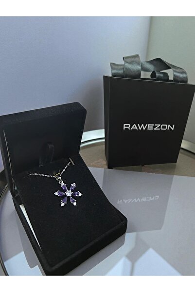 RAWEZON قلادة نيروفيا من الفولاذ الأرجواني على شكل زهرة اللوتس في علبة مخملية |   هدية عيد ميلاد للحبيب أو الزوج