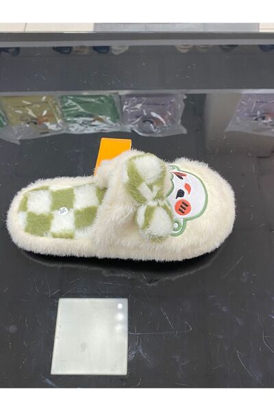 AkınalBella Women's Bow Patterned Plush House Slippers