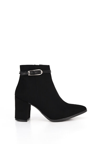 Mamito Ayakkabı AHM 003 İnce Kemer Toka Detay Orta Topuklu Yarım Bot