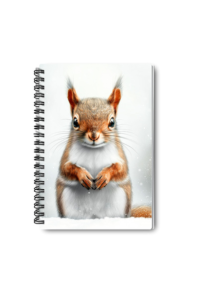 qoeuyl boutique مجموعة دفاتر ملاحظات مخططة بتصميم شتوي على شكل سنجاب، مقاس A5، مكونة من 4 قطع، تصلح كتذكار أو للذكريات أو للمدرسة