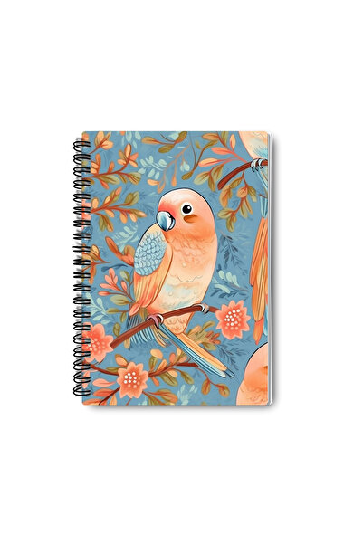 qoeuyl boutique مجموعة دفاتر ملاحظات صغيرة للطيور رقم 2 بتصميم حلزوني مقاس A5 مسطرة مكونة من 4 قطع للذكرى والذكريات والمدرسة