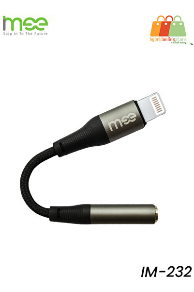 iMee كابل صوت IM-232 Lightning إلى AUX مقاس 3.5 مم - 0.12 متر، تصميم مضفر فاخر