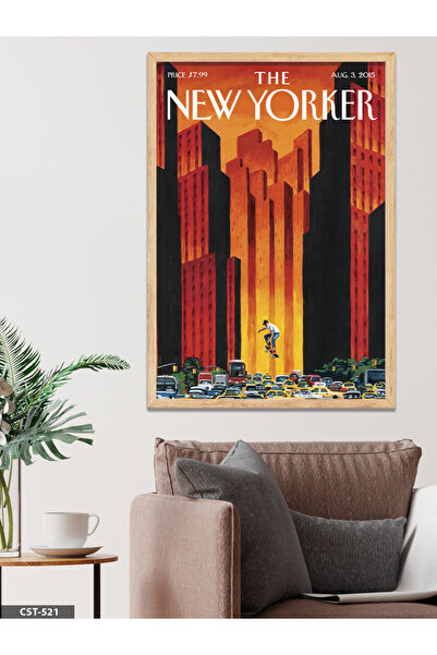 CeSht Poster iz časopisa The New Yorker, jednodijelna slika u drvenom okviru