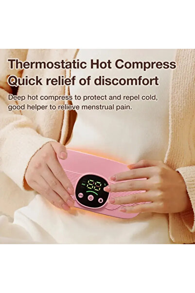 TERRION TERRIONDigital Cordless Vibration Menstrual Heating Pad Massage Belt Warm Palace Period Pain Relief