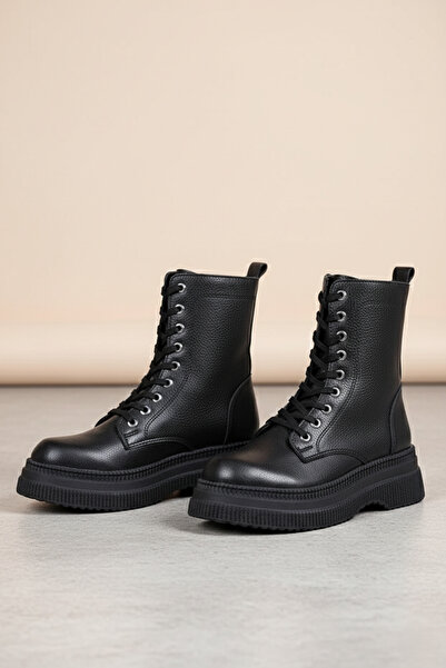 EYLÜLDEN MODA SHOES Premium Fermuarlı Kalın Taban Kışlık Kadın Bot