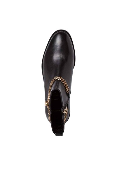 Tamaris Genuine leather ankle boots with gold accessory