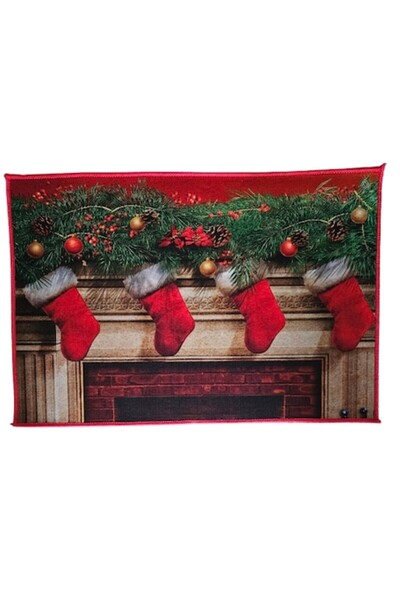 Clini Christmas 'Little Boots' Entrance Door Mat, Red, 40 x 60 cm