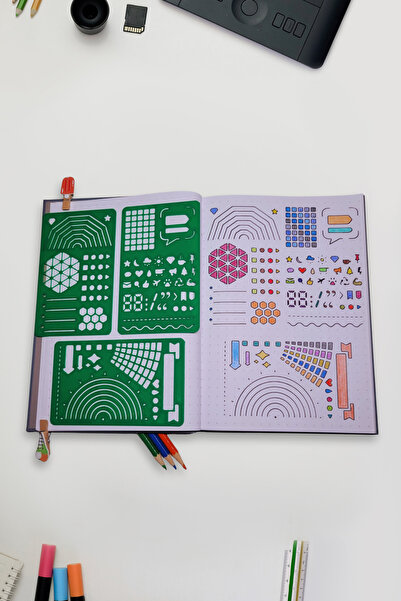 Karmelom Studio Bullet Journal Geometric Shapes and Decorations 3-Piece Mini ...