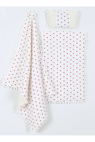 PURE BABY NATURA 100% Cotton Muslin Heart Baby Diaper Set