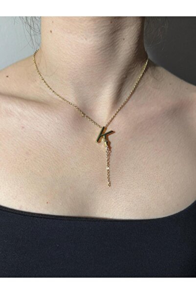 Sirena Accessories Zirkon Taş Detaylı Sallanan Zincirli Gold Kaplama Paslanma...