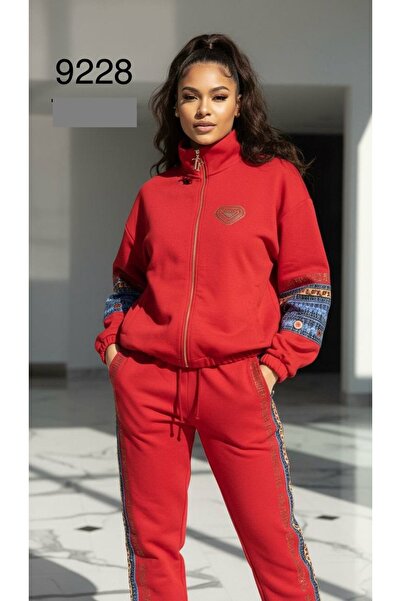 bonibon butikk Women's High Quality Luxury Clothing Elastic Leg Stone Detailed Top and Bottom Set