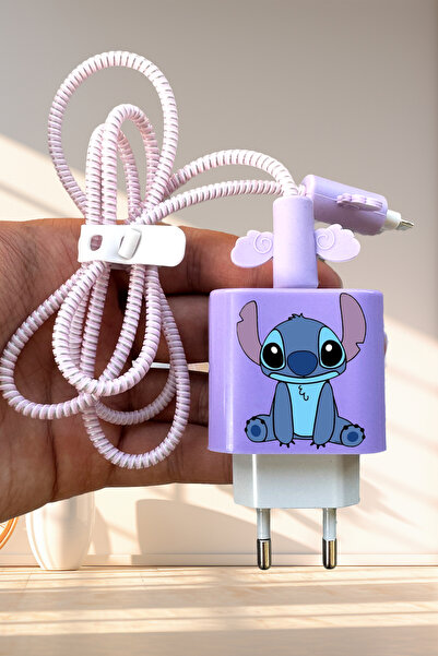 WANNA PROTECT iPhone 20W Uyumlu Sevimli Şarj Başlığı Adaptörü Kablo Koruyucu ...
