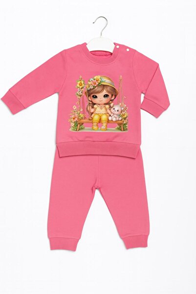 DÜŞ GİYİM Baby Girl Printed 2-Piece Set