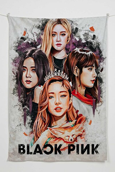 RUGRUMBA Black Pink Wall Hanging – Music Themed, High-Quality Fabric, Tapestr...