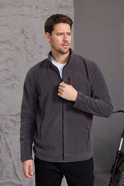 MAXIMILLIAN Men's Full Zip Winter Smoked Fleece Jacket