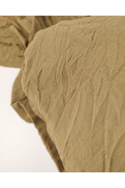 Kumaş Parça Χακί καφέ κρεπ (Πλάτος 135 cm x Μήκος 115 cm)