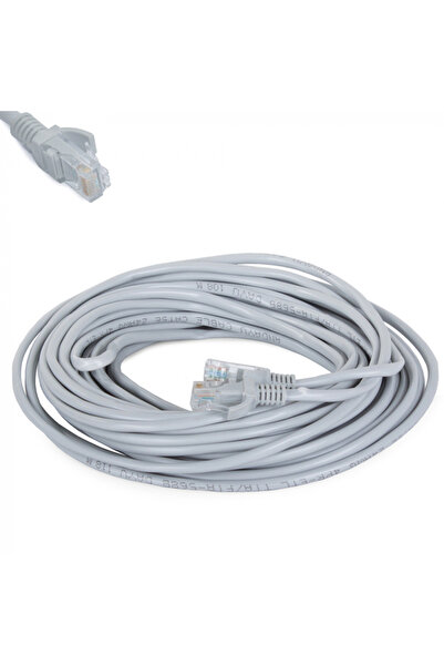 verk group Network cable, UTP, CAT5E, PVC, RJ45 plug, 10 m, Grey
