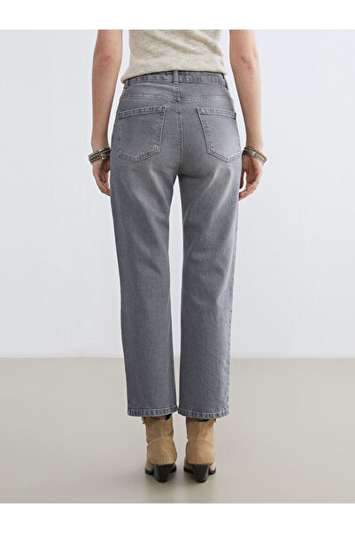 LC Waikiki Gray Straight Fit Women's Jean Trousers
