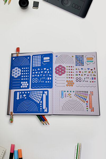 Karmelom Studio Bullet Journal Geometric Shapes and Decorations 3-Piece Mini ...