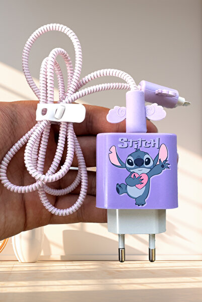 WANNA PROTECT iPhone 20W Uyumlu Sevimli Şarj Başlığı Adaptörü Kablo Koruyucu ...